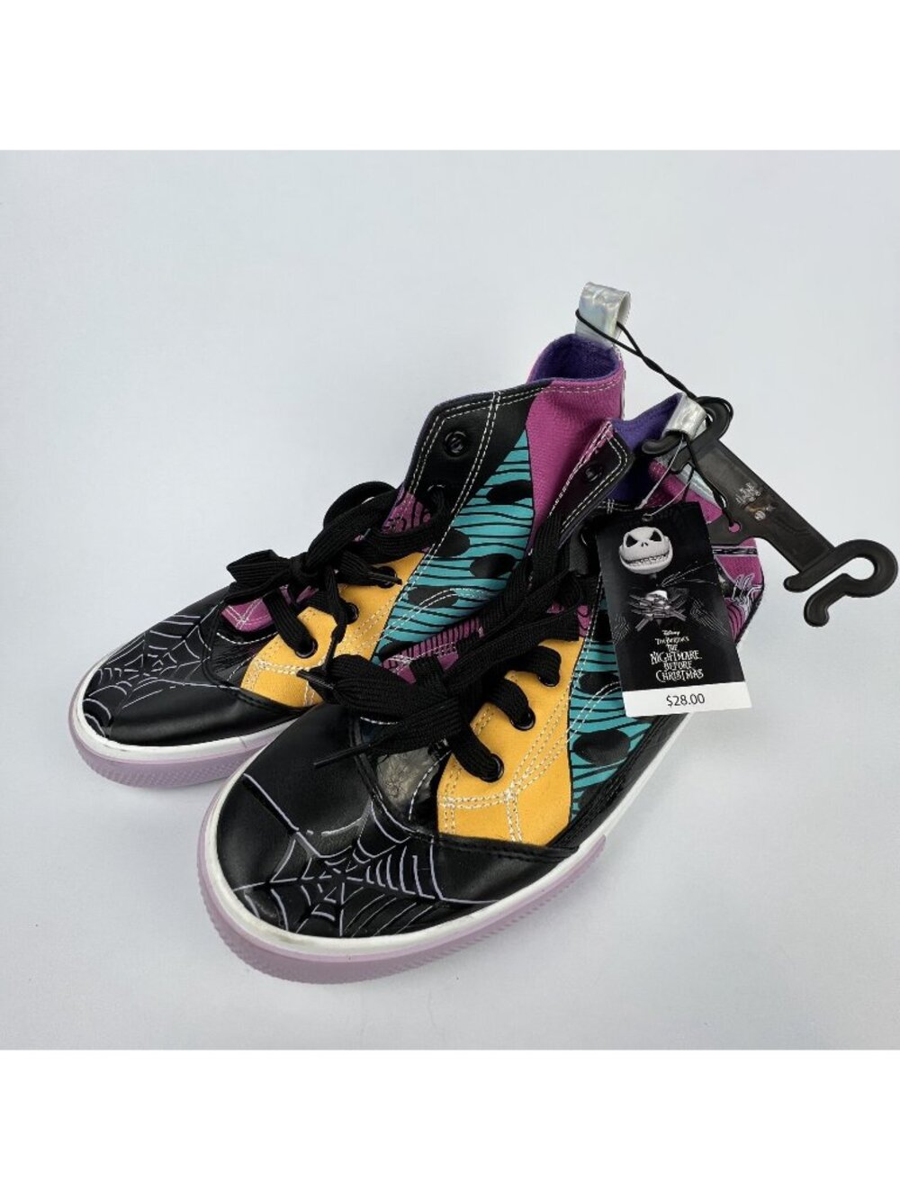 The Nightmare Before Christmas Sneakers Ground Up Patchwork High Tops ~ Size 9.5 - Picture 1 of 4
